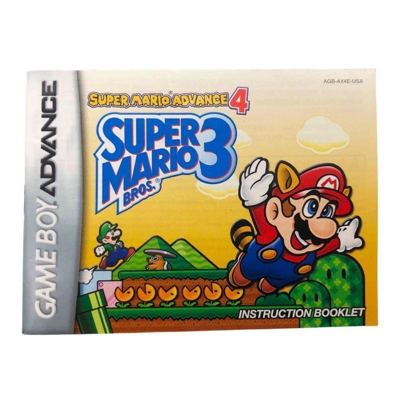 Super Mario Advance 4 Super Mario Bros. 3 Instruction Booklet Only GBA