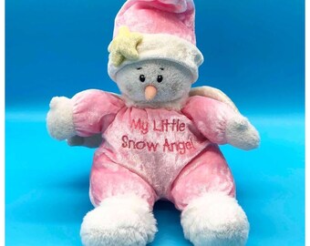 Baby Gund 9" My LITTLE SNOW ANGEL Hochet en peluche Rose brillant Snowgirl Lovey 88152