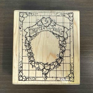 Paquete de jardinería con marco para sello de goma con bloque de madera grande de D.O.T.S. Heartland Seed Co.