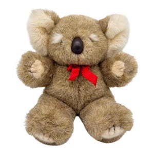 Rare, Vintage Balloon Club 15&quot; KOALA BEAR Plush Teddy Polka Dot Bow Korea 1988