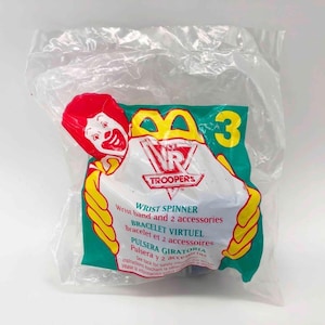 Vintage, NIP McDonald&#39;s Saban&#39;s VR Troopers Wrist Spinner Happy Meal Toy 1995