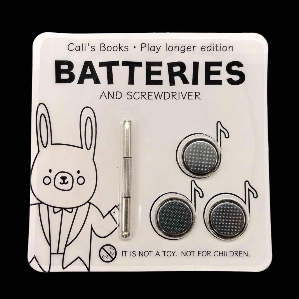 Neue offizielle Cali's Books Play Longer Edition Batterien & Schraubenzieher Set CR2032