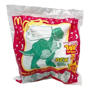 New Vintage Disney Pixar Toy Story 2 REX the Dinosaur 6&quot; Candy Dispenser McDonald&#39;s Promotion 1999