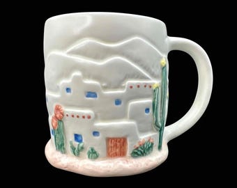 Vintage Figi Graphics Southwest Adobe Mission 3-D Mug Figural Desert Cactus MCM