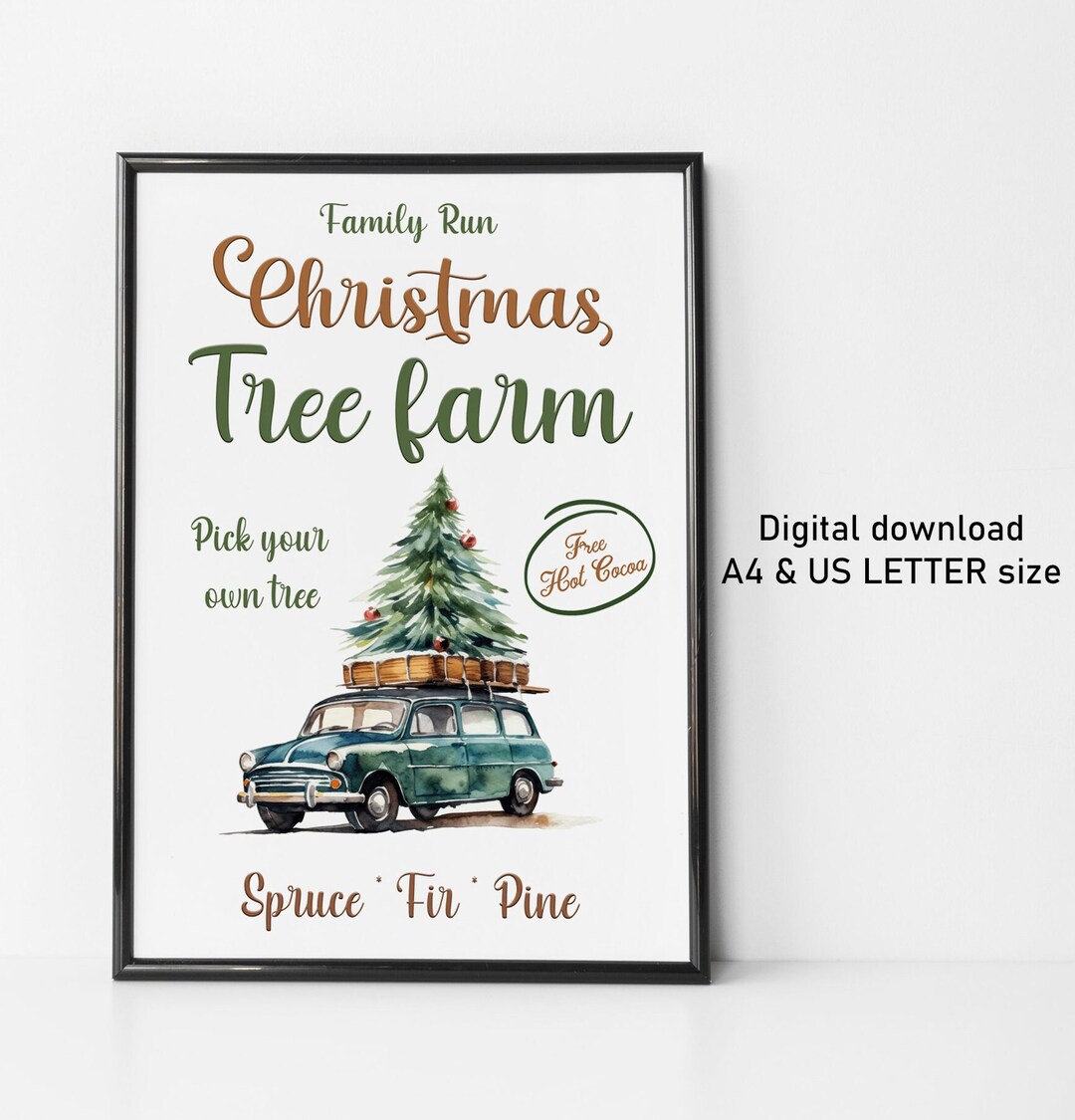 Printable Christmas Tree Farm Art Print at Home Christmas - Etsy