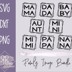 Family Matching SVG Bundle / Mama, Dada, Baby bundle / Family SVG Bundle / Mama Mini bundle / annuncio di gravidanza SVG
