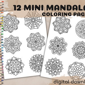 Color by Number Mandala Coloring Pages, Floral Mandala Coloring Book,  Coloring Activities for Adults or Kids 