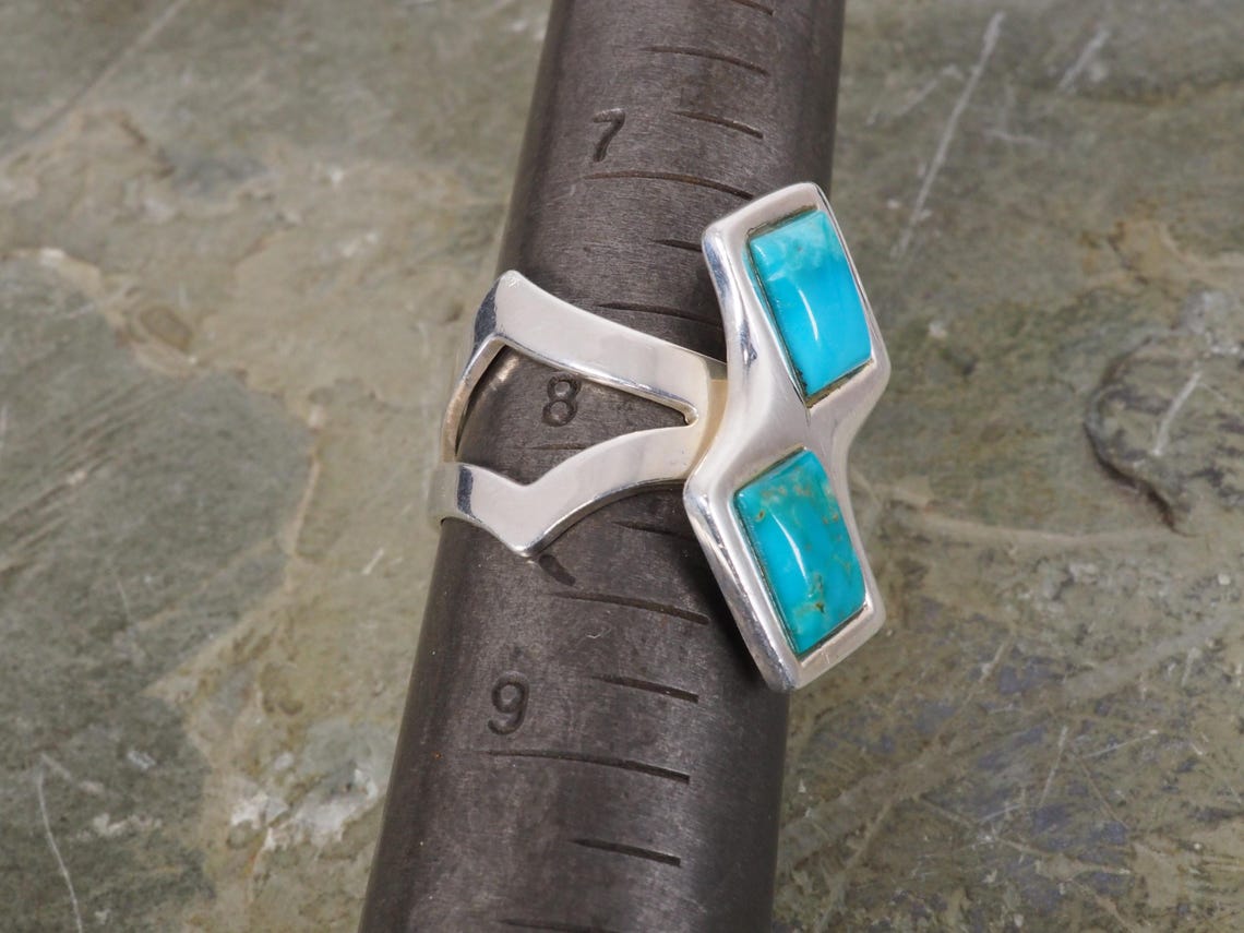Vintage Jay King DTR Sterling Silver and Turquoise Size 8 - Etsy
