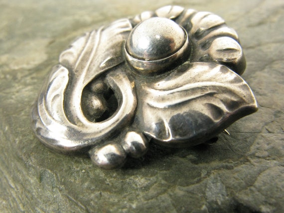 Early Georg Jensen Flower Brooch Pin 71 Denmark S… - image 7