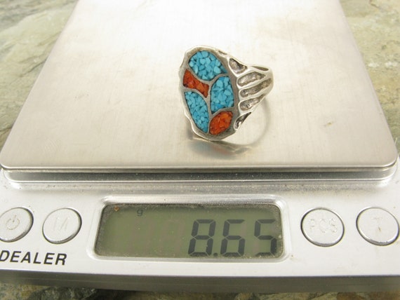 Vintage Native American Sterling Silver Turquoise… - image 2