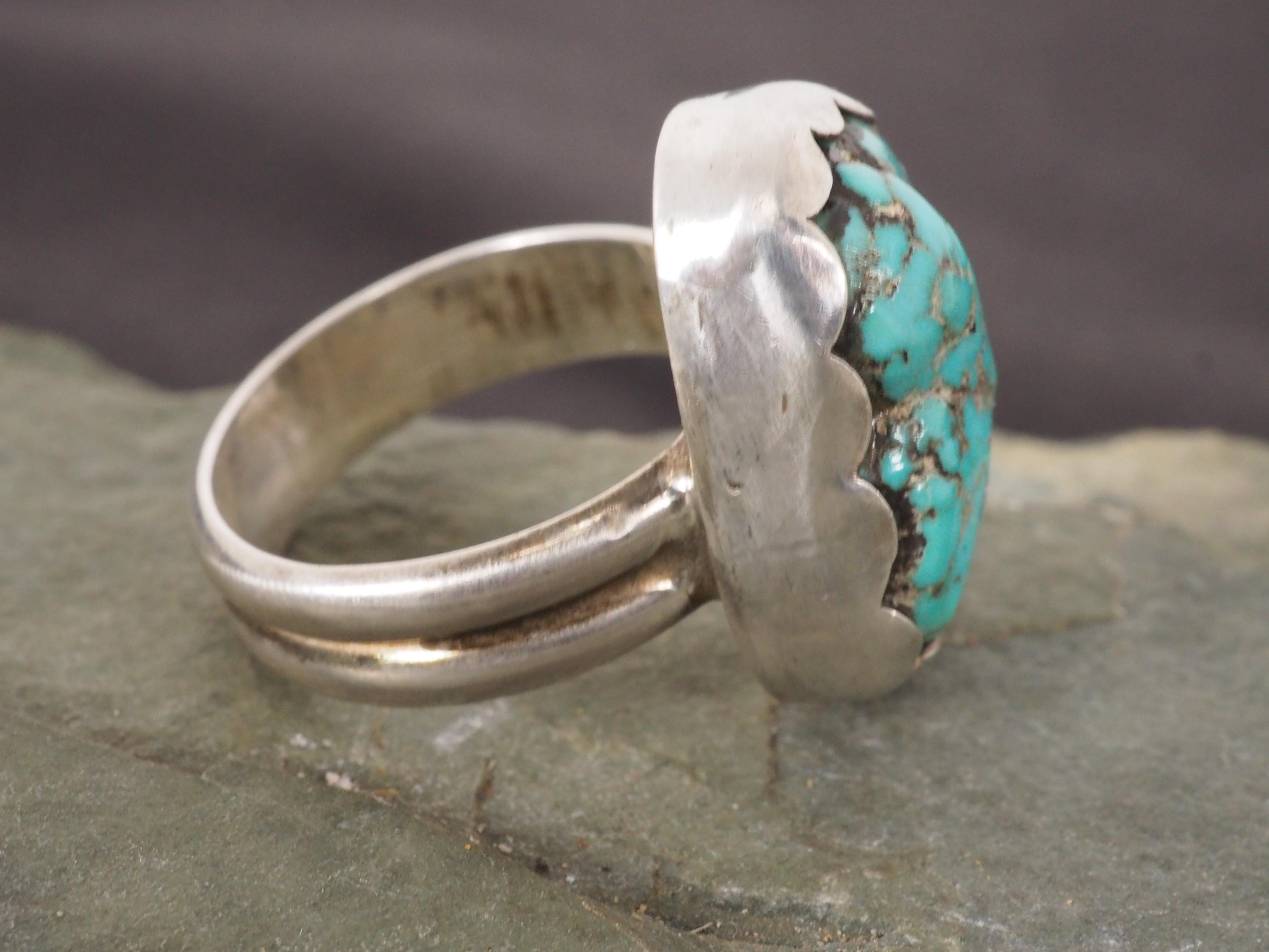 Vintage Native American Sterling Silver and Turquoise Ring Size 6 - Etsy