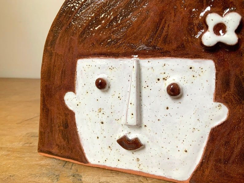 Handmade Cute ceramic freckle face planter image 8