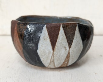 Handmade stoneware ceramic bowl vessel planter