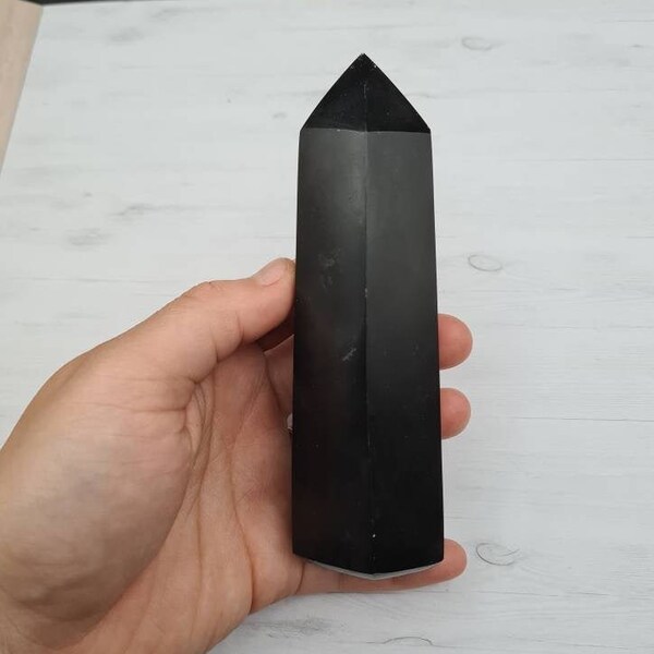 Black Onyx Tower || Crystal Crystals Metaphysical Spiritual Healing Crystal Gemstone Rocks Minerals Gems birthday present protection