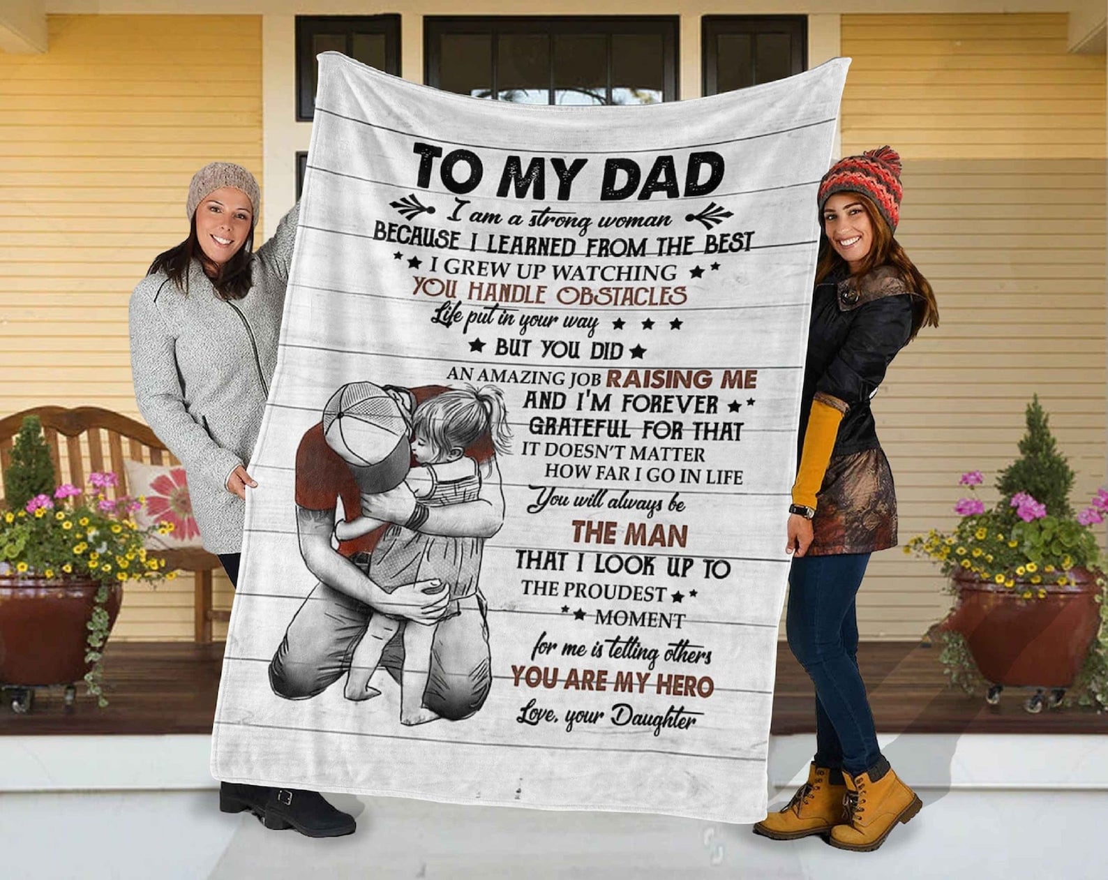 To my dad blanket daddy blanket daughter to dad gifts dad Etsy