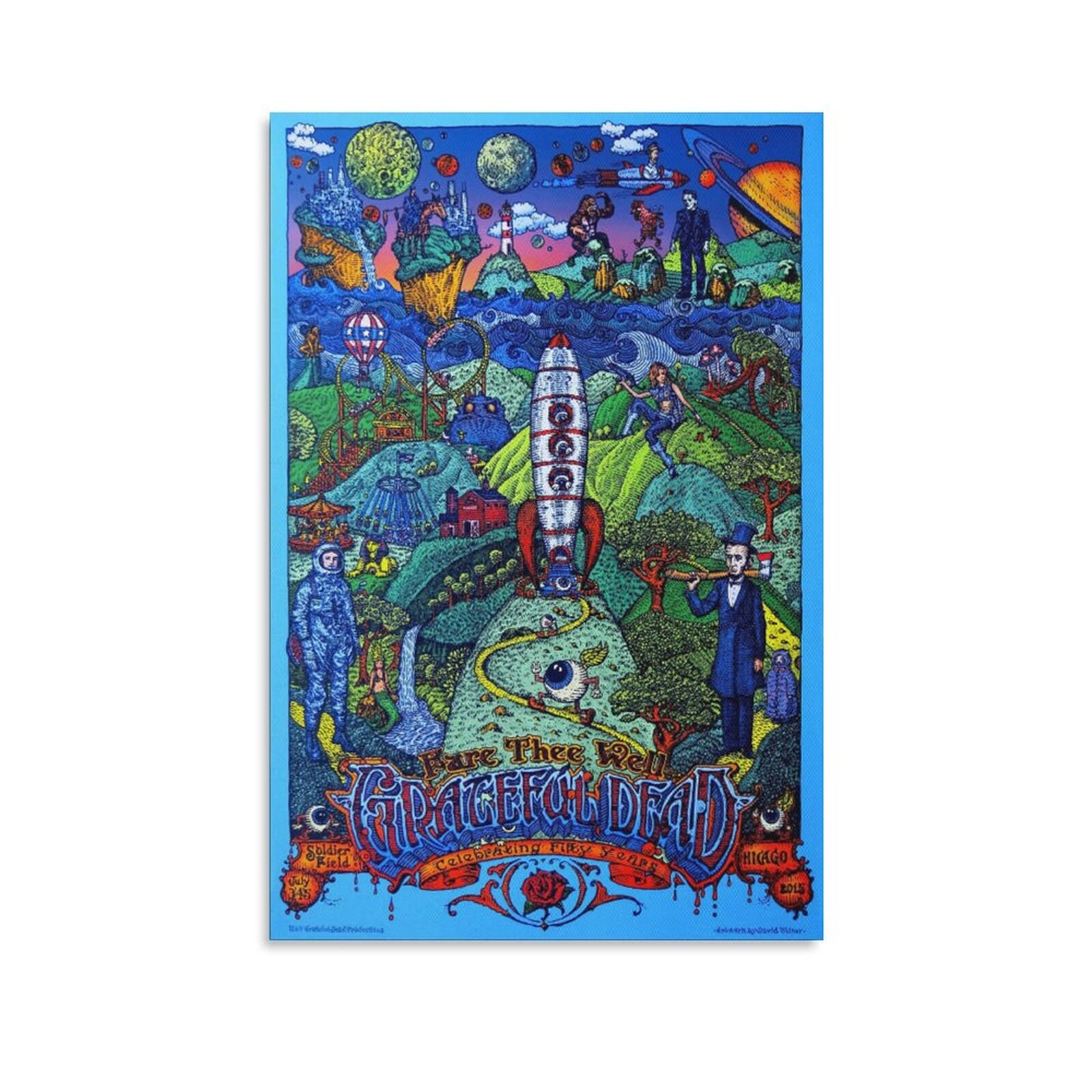 Grateful Dead Poster Vintage Poster Music Poster Canvas Art Etsy