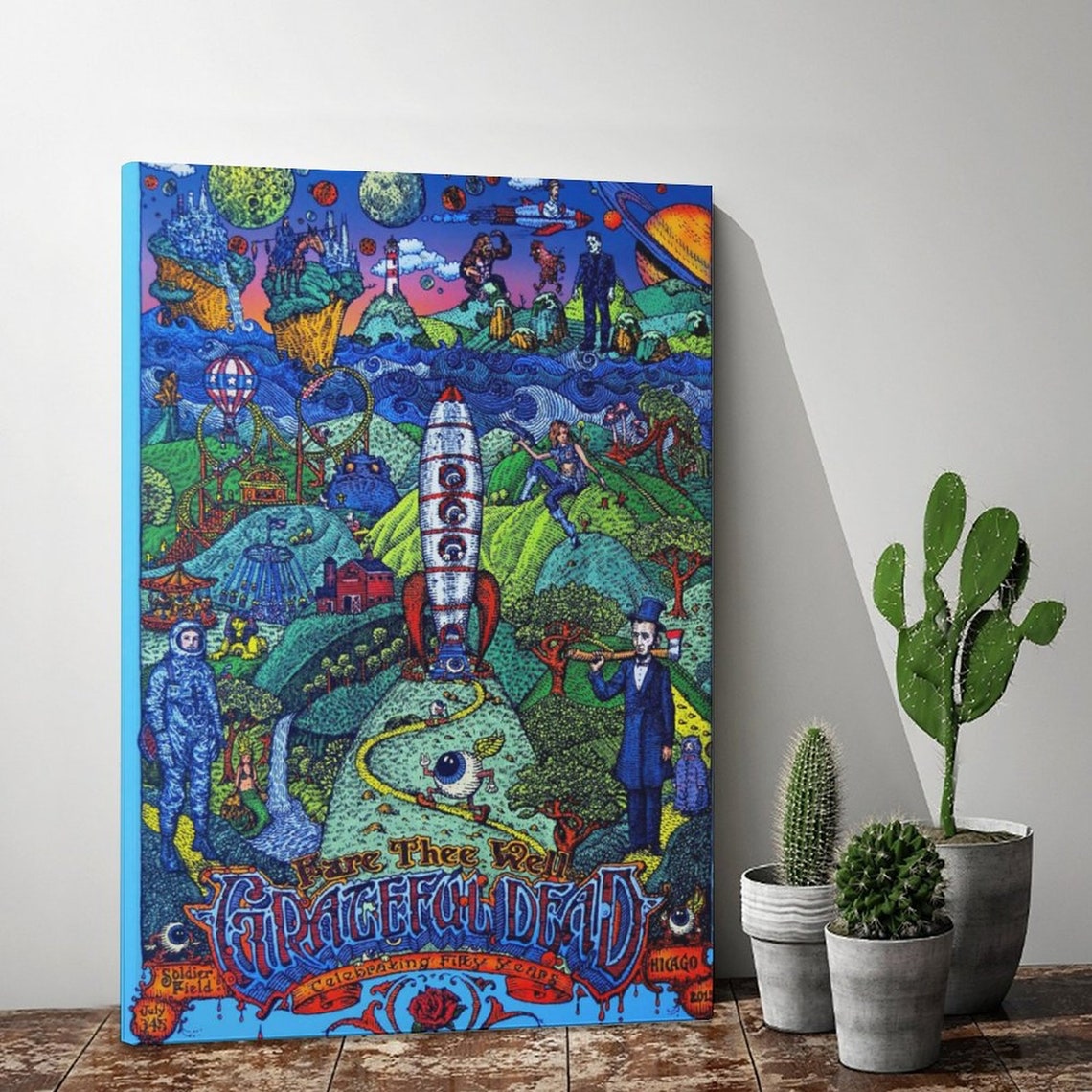Grateful Dead Poster Vintage Poster Music Poster Canvas Art Etsy