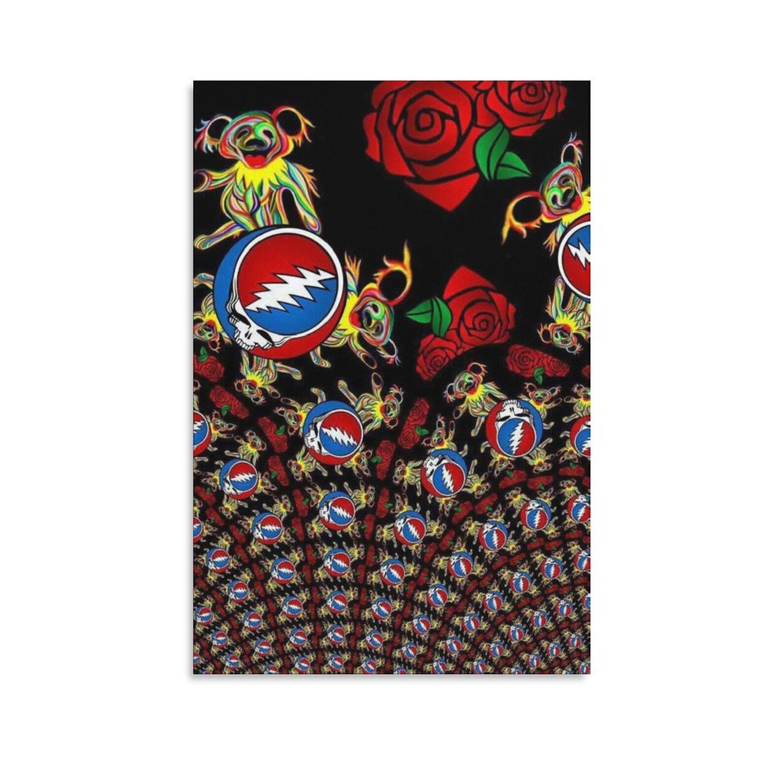 Grateful Dead Poster Vintage Poster Music Poster Canvas Art Etsy