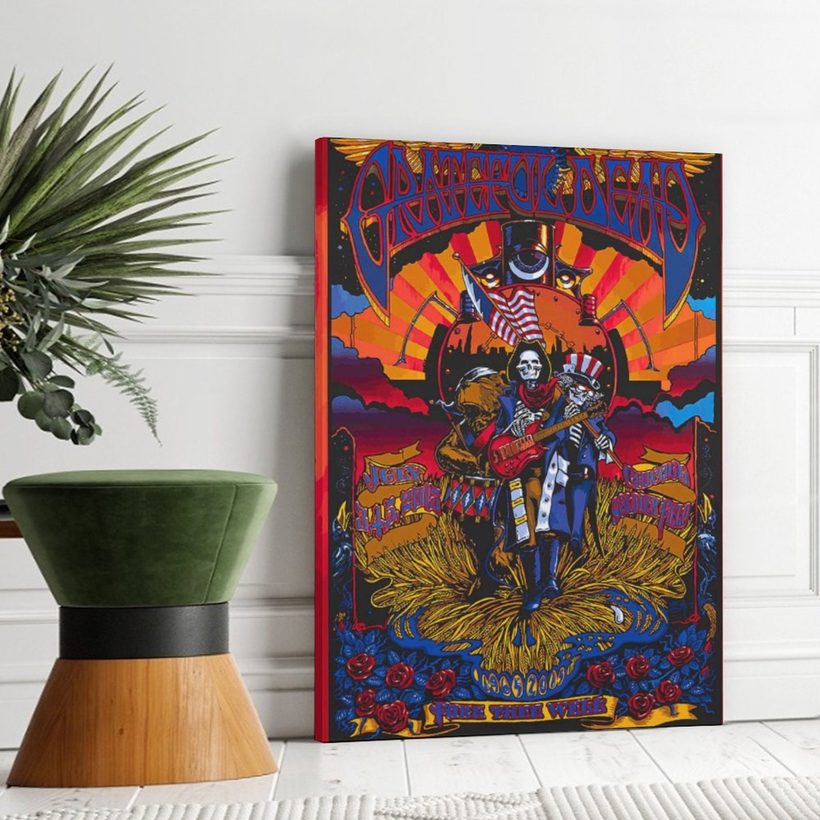 Grateful Dead Poster Vintage Poster Music Poster Canvas Art Etsy