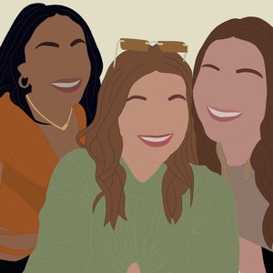Gesichtsloses Portrait | Digitale Datei | Personalisiertes gesichtsloses Portrait | Individuelle Illustration | Benutzerdefinierte Cartoon-Zeichnung