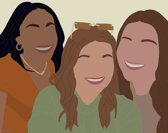 Retrato de desenho animado sem rosto personalizado: ilustração moderna (arquivo digital)