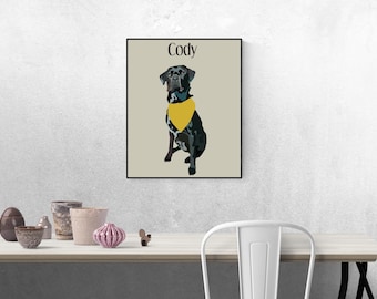 Retrato de animal de estimação personalizado: ilustração moderna de desenho animado animal (arquivo digital)