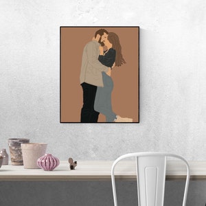 Kerstcadeau anoniem portret, digitaal bestand, familieportret, vriendenportret, aangepaste illustratie, gezichtsloos portret, kerstcadeau