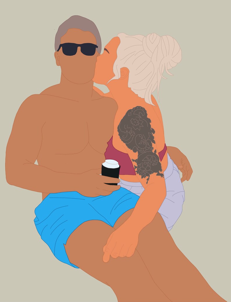 Retrato de casal sem rosto personalizado: desenho animado personalizado (arquivo digital) imagem 6
