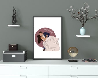 Retrato de casal sem rosto personalizado: ilustração moderna (arquivo digital)