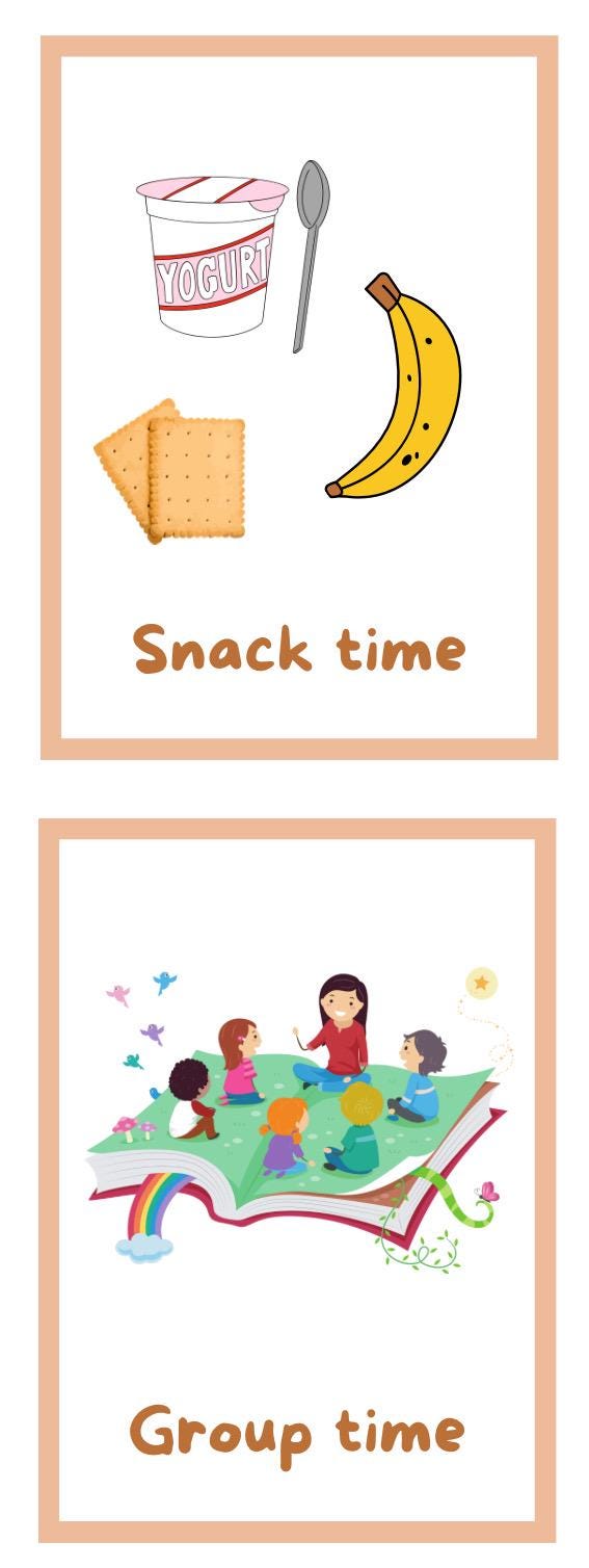 Printable Kids Routine Cards: Childcare Flash Cards (digital Download ...