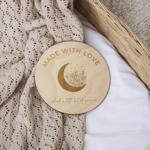 IVF Baby Announcement Disc: Handmade Hoop Pine Pregnancy Reveal