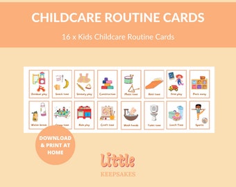 Printable Kids Routine Cards: Childcare Flash Cards (Digital Download)