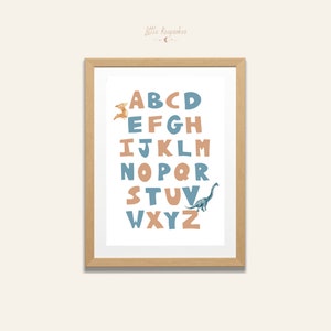 Dinosaurier Alphabet A3 Poster | Lernposter | Kleiner Junge