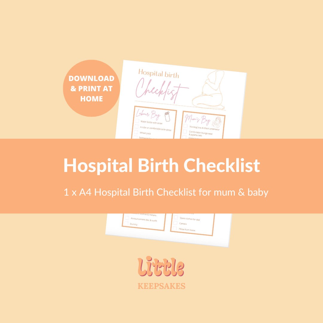 Buy Printable Hospital Birth Bag Checklist Mum Baby Online in India 