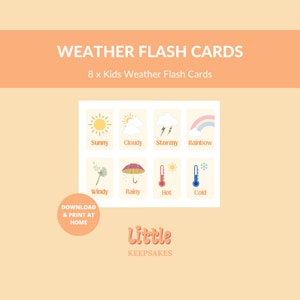 Druckbare Kinder Wetter Flash Karten für Kinder | Montessori Lernen | Ressourcen für Lehrkräfte