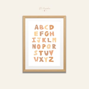 Neutral Alphabet A3 Poster | Educational Poster | Nursery Wall Art