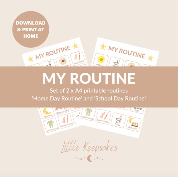 Printable 'my Routine' Chart Set of 2 Montessori | Etsy