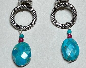 Kingman Turquoise Pearl Earrings