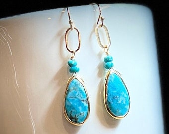 Gold Turquoise Earrings