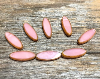 Pink Czech Spindle Bead 10 beads