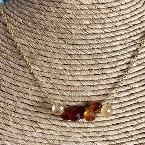 Minimalist Gold Filled Citrine Necklace