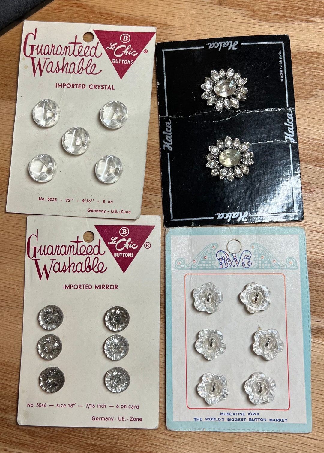 Vintage Crystal Glass Buttons - Etsy
