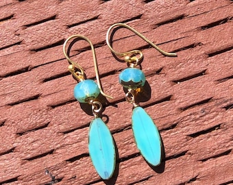 Blue Aqua Drop Earrings