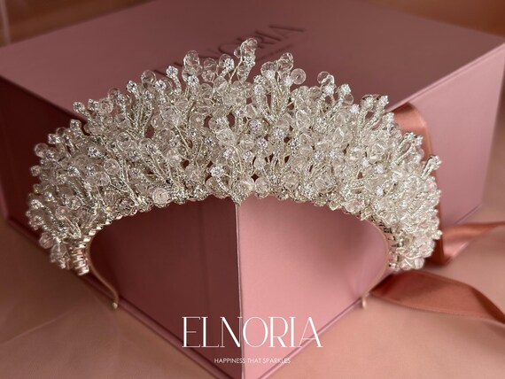 Tiara Swarovski Crystal Headpiece Silver Wedding Crown for  display picture 1
