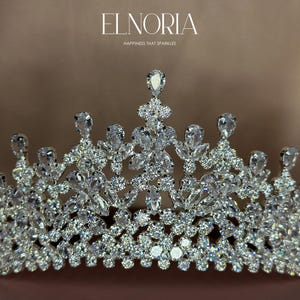Fairytale Princess Crown Crystal Tiara Wedding Hair Piece for Bride, Disney Princess Bride Hair Crown Silver Headpiece for Wedding