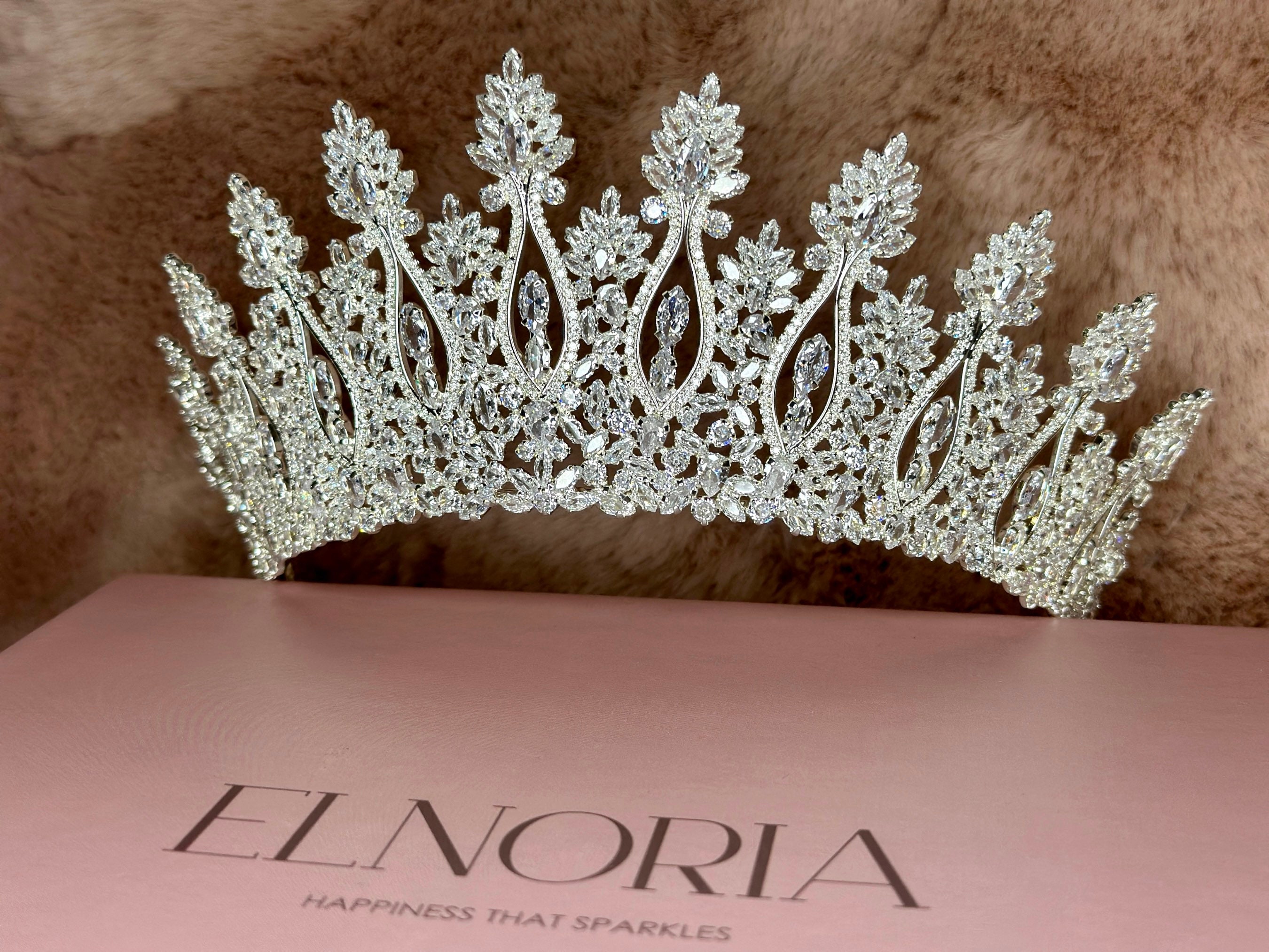 Wedding Hair Piece Bride Swarovski Crystal Tiara Silver 