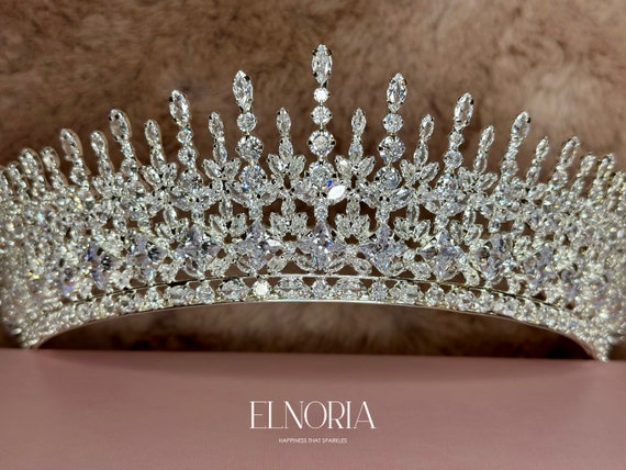 Disney Princess Crown Silver Bridal Tiara Crystal Headpiece  display picture 3