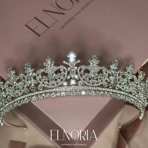 Princess Headpiece Crown Swarovski Crystal Bridal Tiara for Fairytale Wedding, Silver Wedding Crown Royal Tiara for Princess Bride