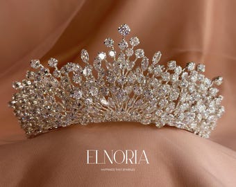 Small Tiara and Crown Zirconia Headpiece