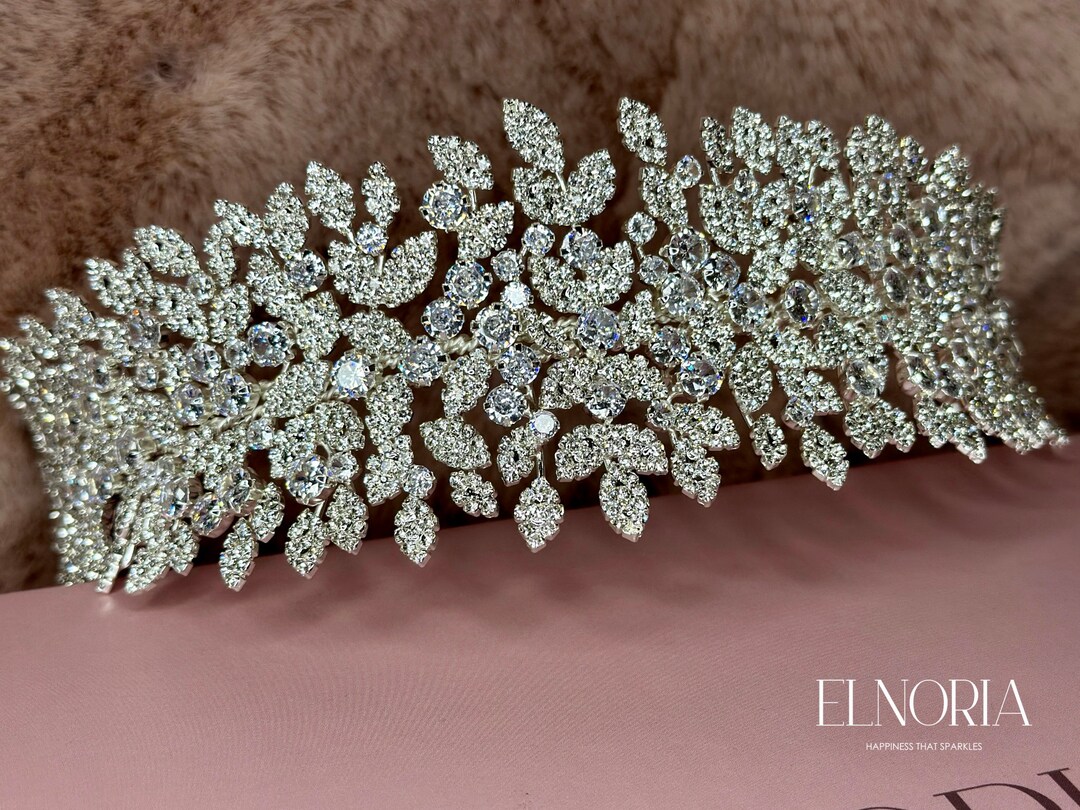 Swarovski Crystal Headband Tiara Wide Bridal Hair Crown 